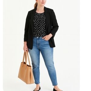 Banana Republic Top Sleeveless Black White Floaty Pleated Polka Dot Size M